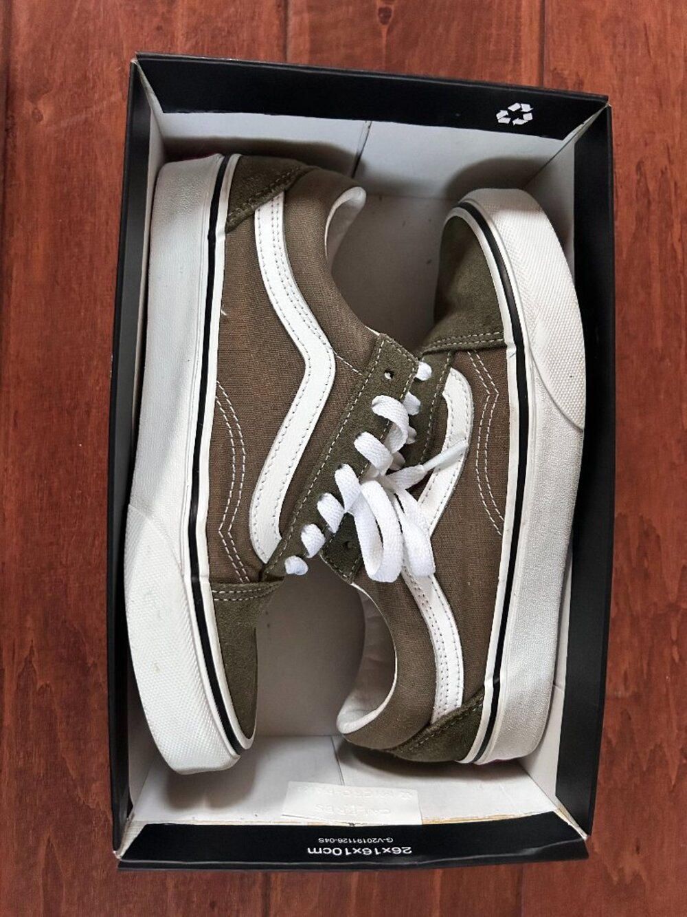 Vans Old Skool Olive Green Suede Canvas Sneakers - 5.5W / 4M